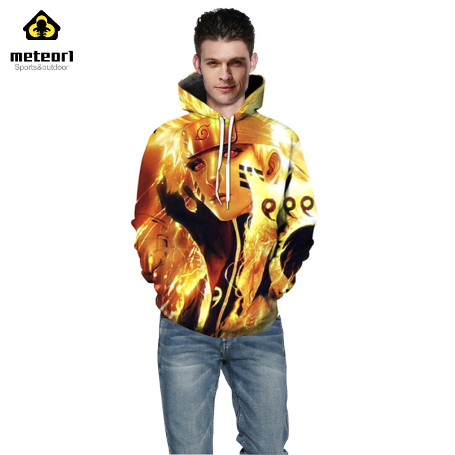 Áo hoodie dài tay in hình Naruto 3D thời trang