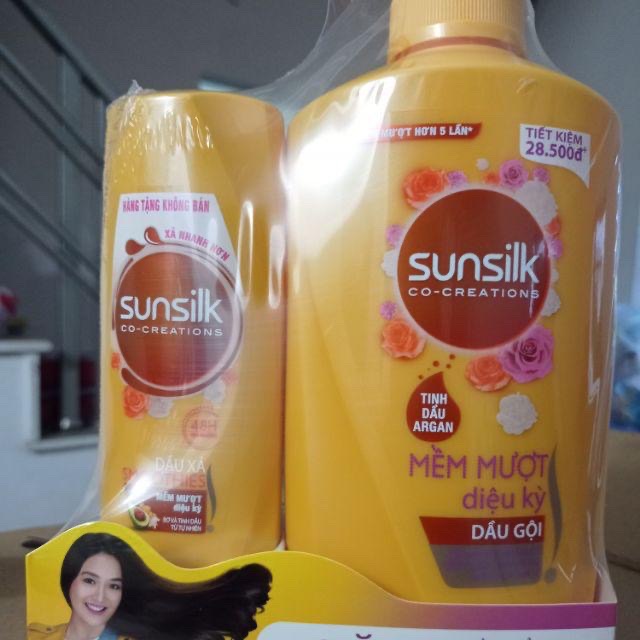 Chai Dầu Gội SUNSILK 650g Tặng Chai dầu gội 140g