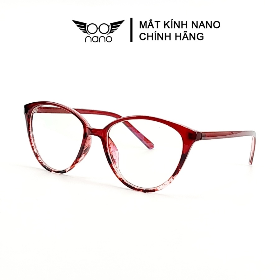 Gọng kính cận nữ mắt mèo, gọng kính nhựa dẻo NANO 2360 thời trang Hàn Quốc chống tia UV chống trầy xước