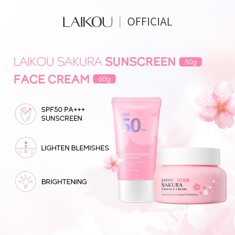 Laikou Set 2 Tuýp Kem Chống Nắng SPF50 + PA + + +