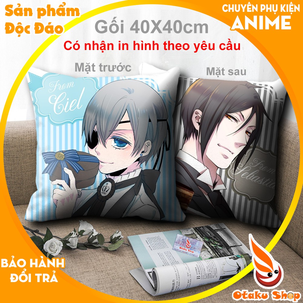 Áo gối, bao gối, gối tựa lưng, gối sofa 40x40 Anime Hắc Quản Gia - Otaku Shop