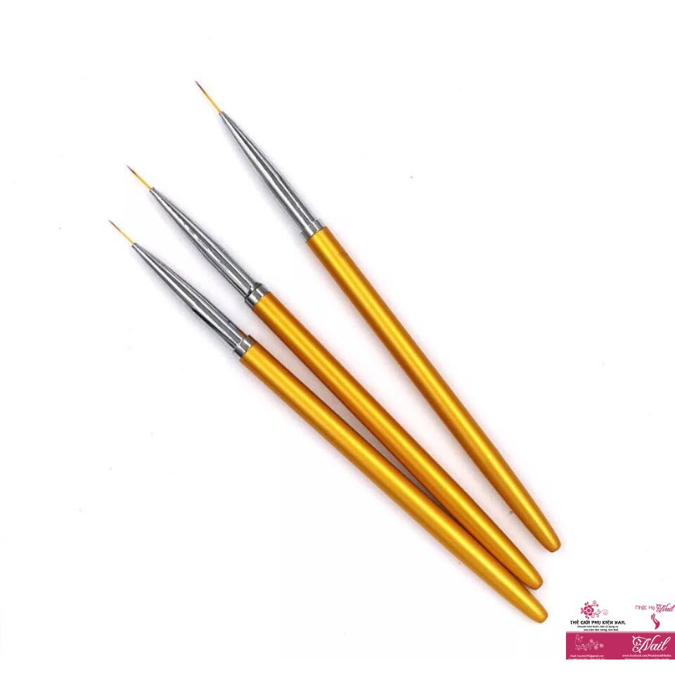 Bộ cọ vẽ nét gel (Bộ 3 cây vàng) Nail Art Brush Pen