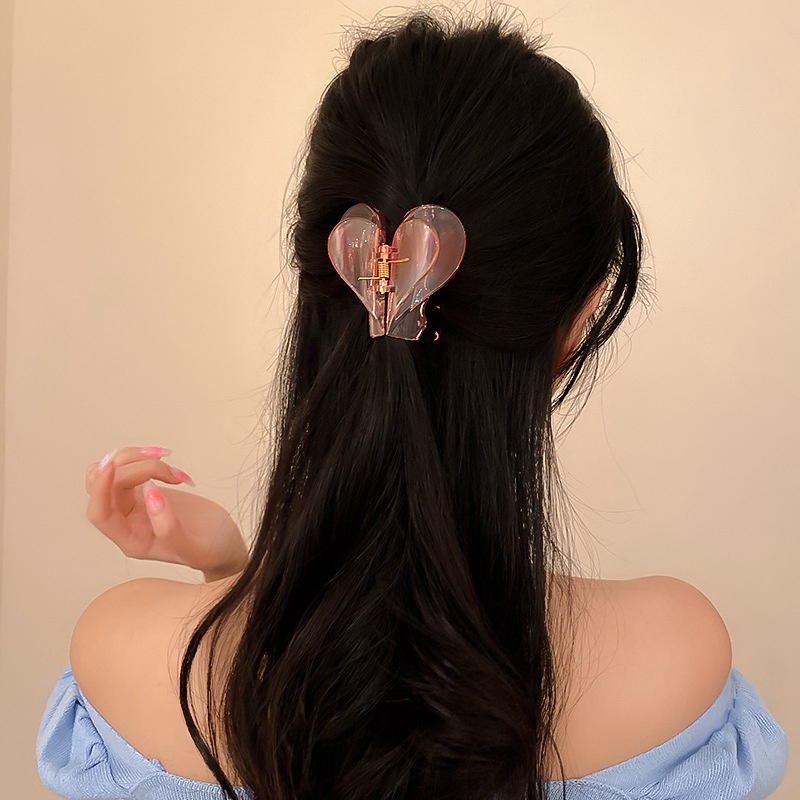 Kẹp Tóc 2021 Hai Lớp Hình Trái Tim Ngọt Ngào Đáng Yêu