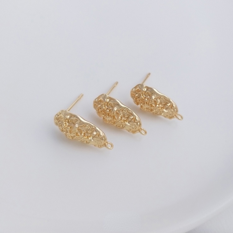Set 2 Bông Tai Mạ Vàng 14K Hình Oval Thời Trang