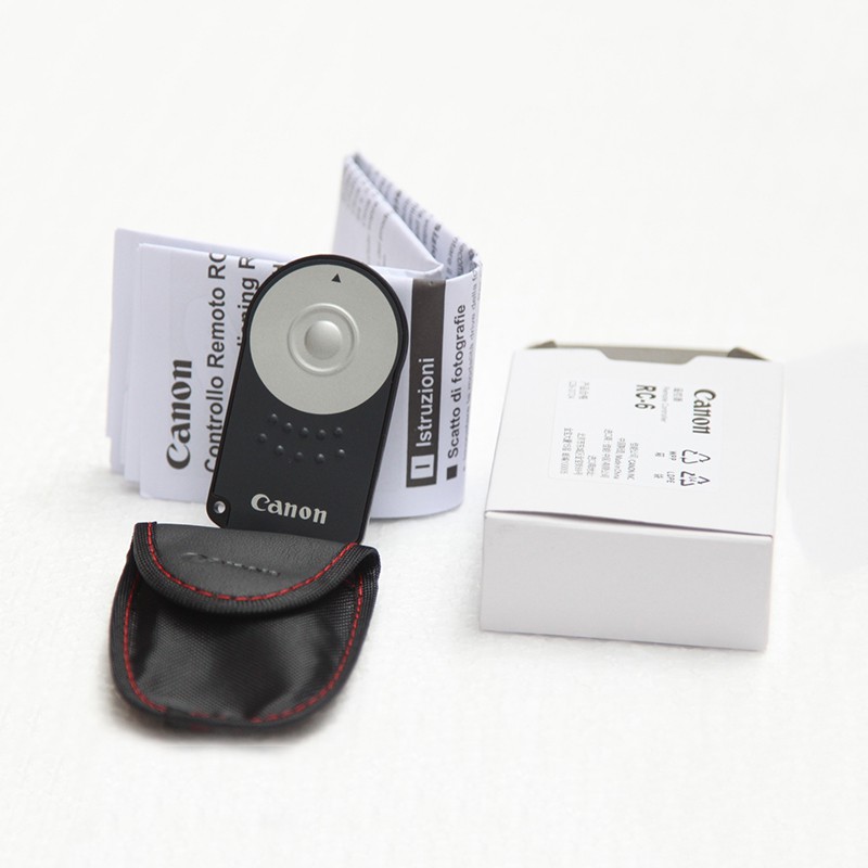 Nút Bấm Chụp Ảnh Từ Xa Remote Hồng Ngoại Dành Cho Máy Ảnh Canon Có Bao Da Đựng Nhỏ Gọn Chất Lượng VP06