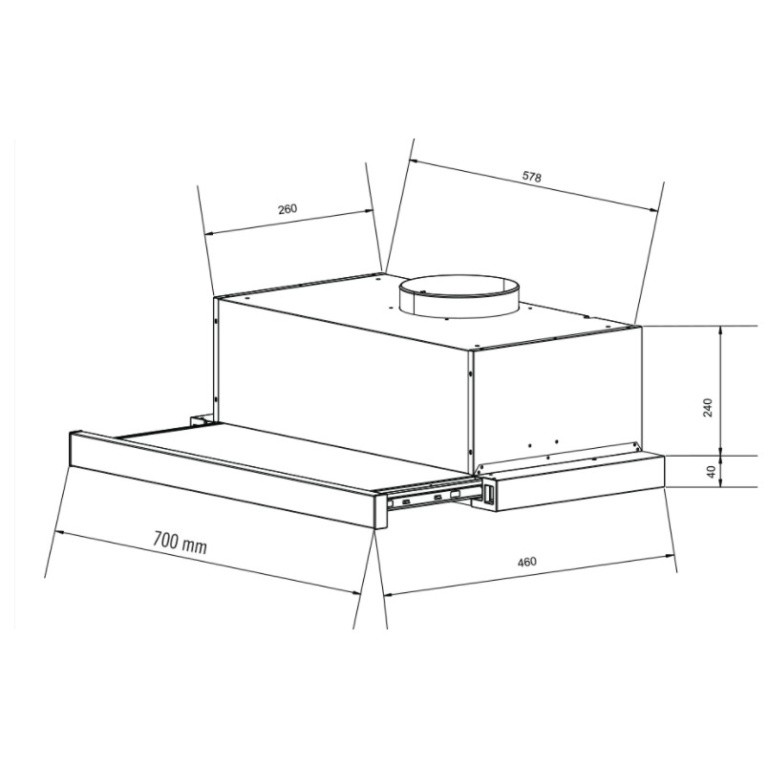 Máy hút mùi âm tủ Eurosun EH-70AF86B - GIẢM THÊM