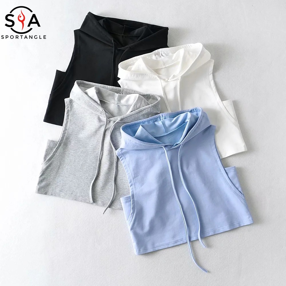 Áo thun có nón trùm đầu phối dây rút dáng rộng thời trang cho nữ