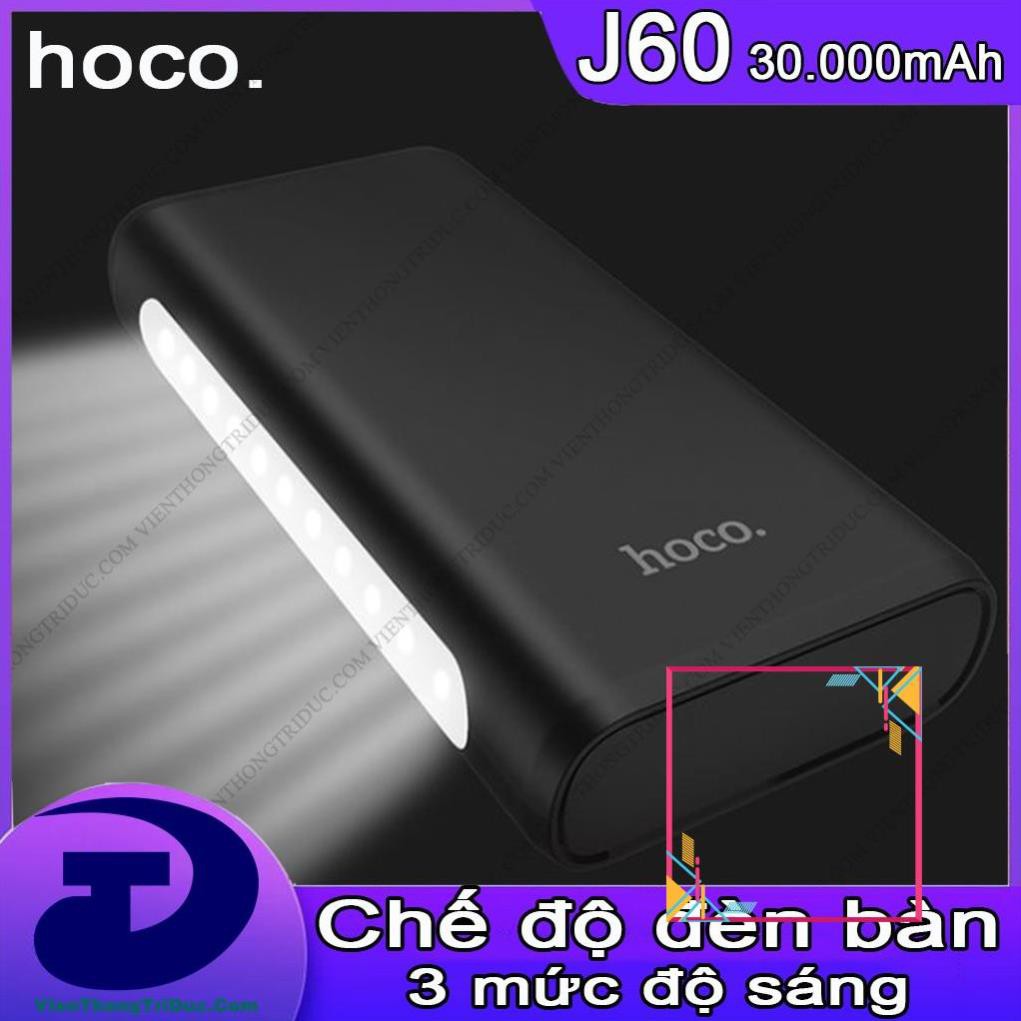 Sạc Dự Phòng Hoco J60 (30.000mAh) / J52A (20.000mAh) / J58/J42/j41(10.000mAh) Dung Lượng Khủng - Pin Li-polymer Siêu Bền