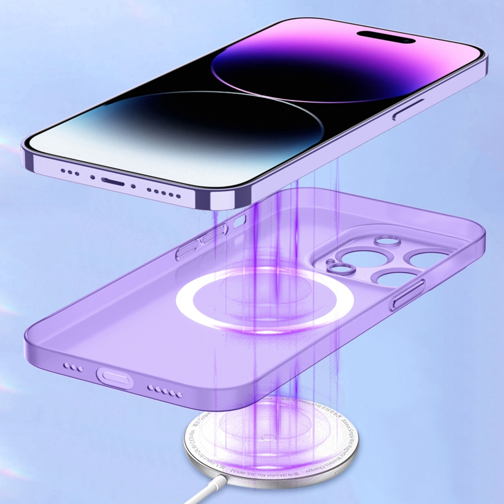 Ốp Điện Thoại Từ Tính Siêu Mỏng 0.3mm Cho iPhone 14 Pro Max 12 13 Pro Max 14 Plus