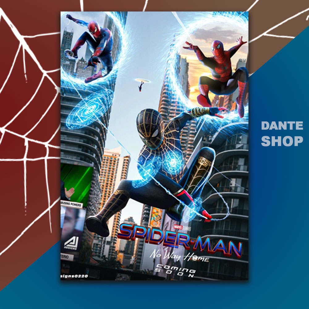 Poster A5 Spider Man No Way Home Chất Liệu Decan Phủ Bóng Chống Thấm Nước - Mô hình