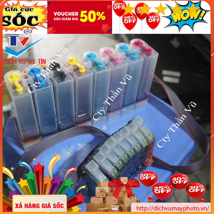 Bộ dẫn tiếp mực ngoài liên tục cho máy in Canon Pro 9000 Mark II Pro 100 sử dụng 8 màu mực