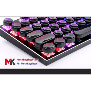 Bộ keycap 104 phím Crystal Tròn, màu đen/ trắng