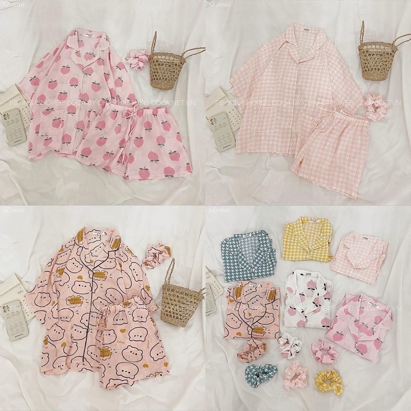 [SE0010] Set đồ bộ PIJAMA loại 1 form rộng vải lụa mỏng mát (Có sẵn/ảnh thật)