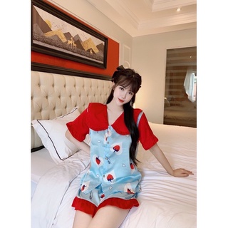 Đồ bộ pỵjama lụa latin bèo đùi cao cấp free size