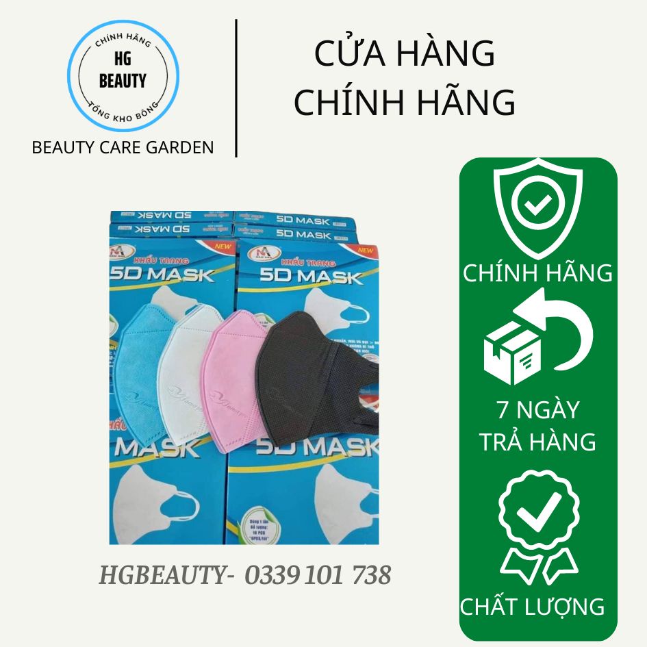 [10 cái] Hộp khẩu trang 5D Mask Nam Anh Famapro quai thun siêu êm