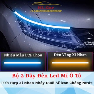 Bộ 2 Dây Đèn Led Mí Ô Tô Tích Hợp Xi Nhan Nháy Đuổi 30cm 45cm 60cm Silicon Chống Nước