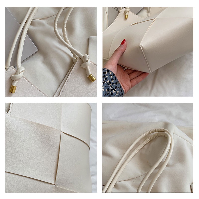 Túi tote YADOU dạng đan sức chứa lớn đeo một bên vai cho nữ