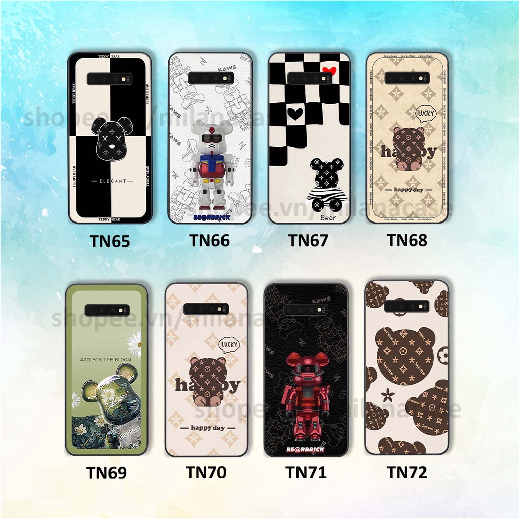 Ốp Samsung S10 / S10 5G / S10 Plus / S10+ gấu be@rBrick gấu Teddy Kaws siêu đẹp, phong cách, cá tính
