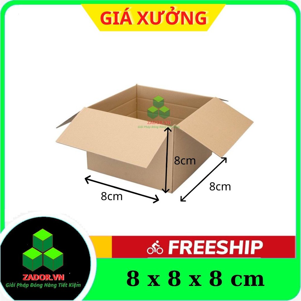 Combo 50 hộp carton Size 8x8x8 Thùng Carton Đóng Hàng Zador