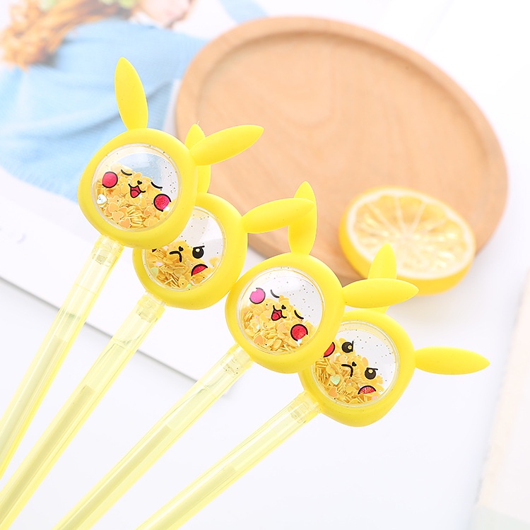 Bút nước (gel) Pikachu kim sa lấp lánh