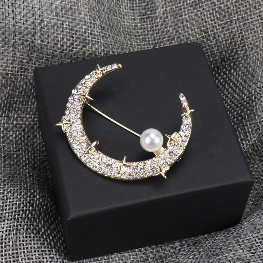 Ghim cài áo hình ngôi sao và mặt trăng thời trang dành cho nữ