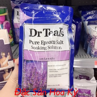 [Hàng USA] Muối tắm Dr Teal của Mỹ - Hương Lavender 1,36Kg (3lbs)
