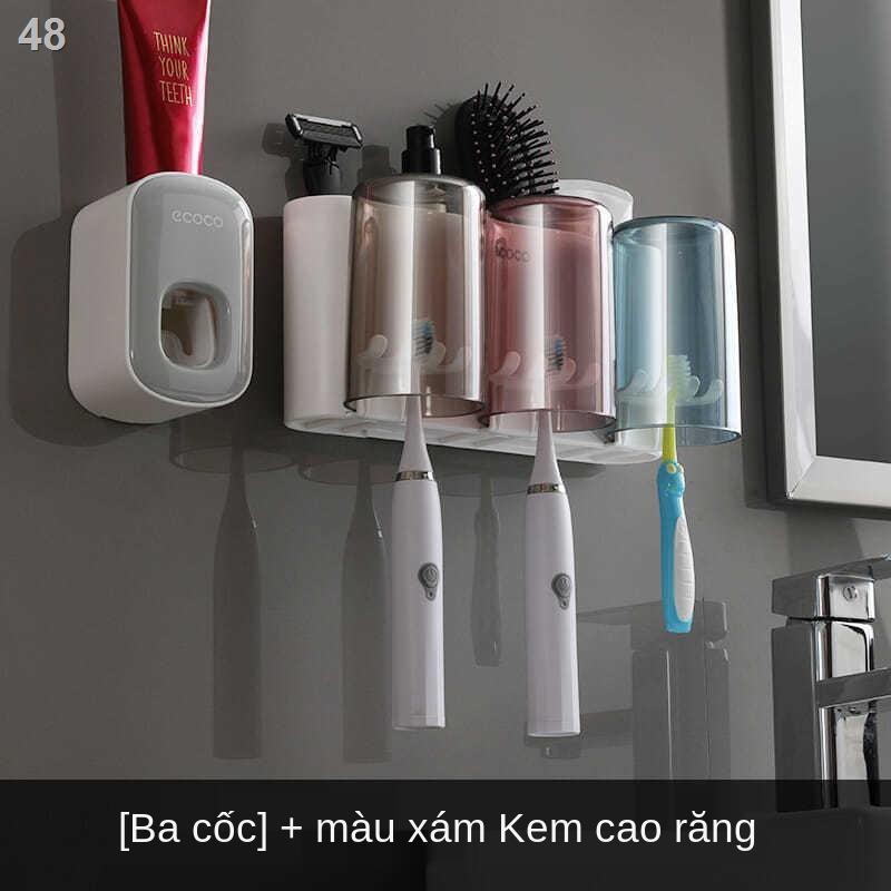 Jhộp đựng bàn chải đánh răng treo tường nhà vệ sinh không đục lỗ kem giá lưu trữ nước súc miệng trong suốt cốc bộ