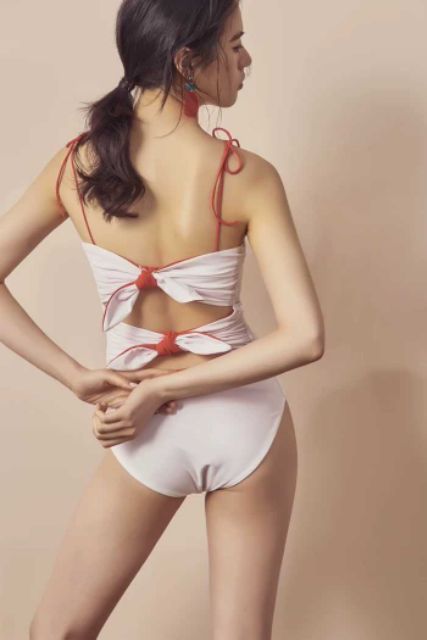 Bộ bơi liền 2 mặt cam & trắng (kèm ảnh feedback) | BigBuy360 - bigbuy360.vn