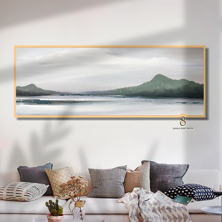 Tranh Canvas | Mênh Mang 1FHABS008 | Tranh Căng Khung Cao Cấp | Tặng Kèm Đinh Đa Năng
