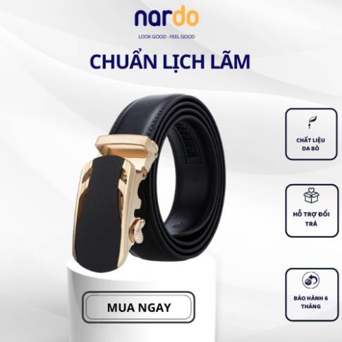 dây nịt nam, dây lưng da bò khóa tự động, thời trang công sở 🥇