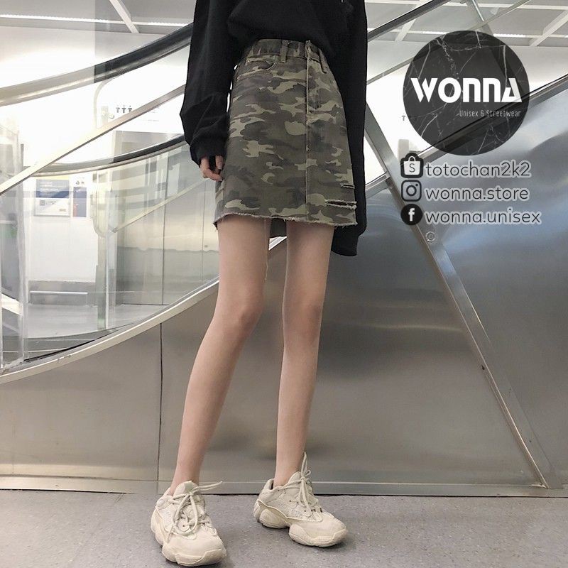 (ORDER) SKIRT chân váy camo rằn ri lính cá tính unisex ulzzang street style Hàn