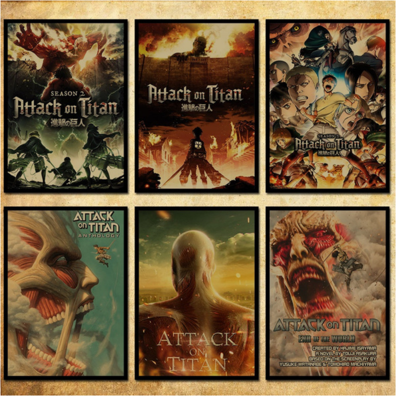Poster Phim Anime Attack on Titan Dán Tường Trang Trí