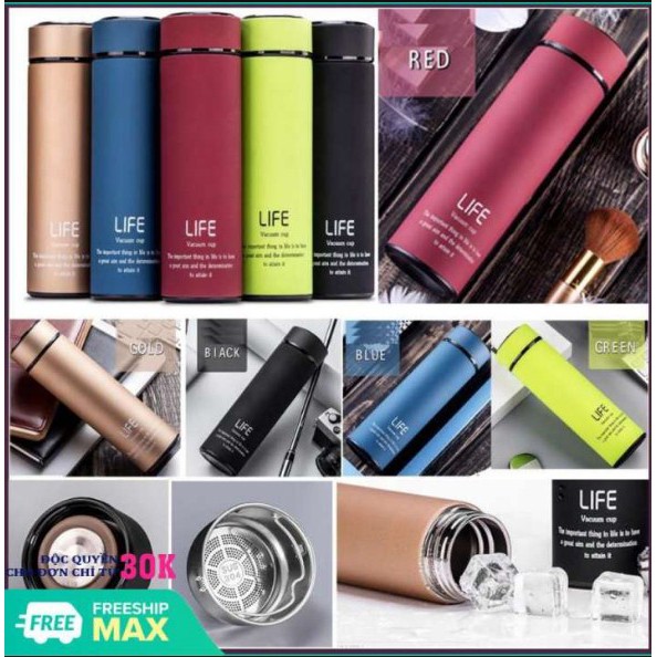 Bình Giữ Nhiệt Cao Cấp 3 Lớp Life Flask 450ml,Dễ Dàng Mang Theo Dã Ngoại, Luyện Tập Thể Dục, Hay Đi Học, Đi Làm