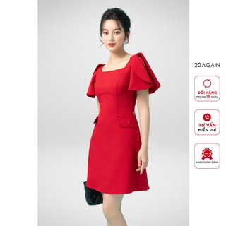 Đầm Xòe Xẻ Tay Cổ Vuông 20Again DEA1237