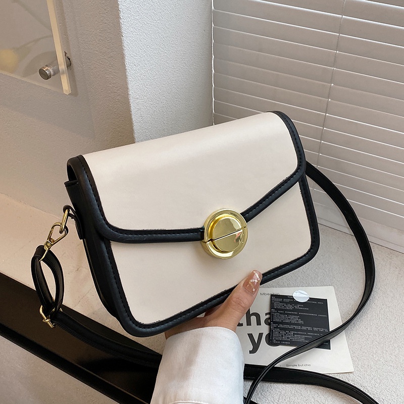 Túi Đeo Chéo Hình Vuông Nhỏ Màu Khối Cao Cấp Phong Cách Hàn Quốc Cho Nữ