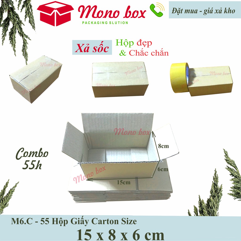 Bộ 55 thùng giấy carton 15x8x6
