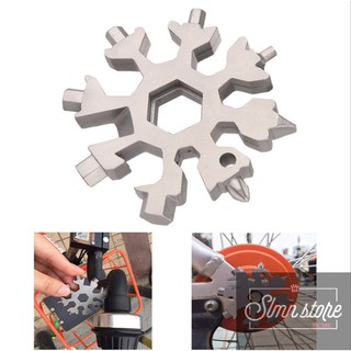 Lục giác đa năng 19 in 1 hình bông tuyết tích hợp cờ lê, đầu lục giác, cờ lê sửa xe, tua vít, dụng cụ mở nắp chai