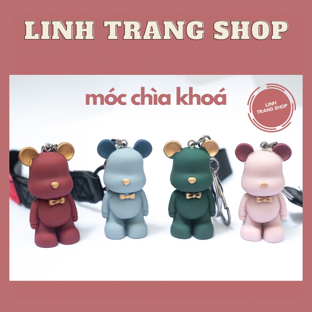 Móc Chìa Khoá Cute Gấu BearBrick, Móc Khoá Keychain Hình Gấu Dễ Thương