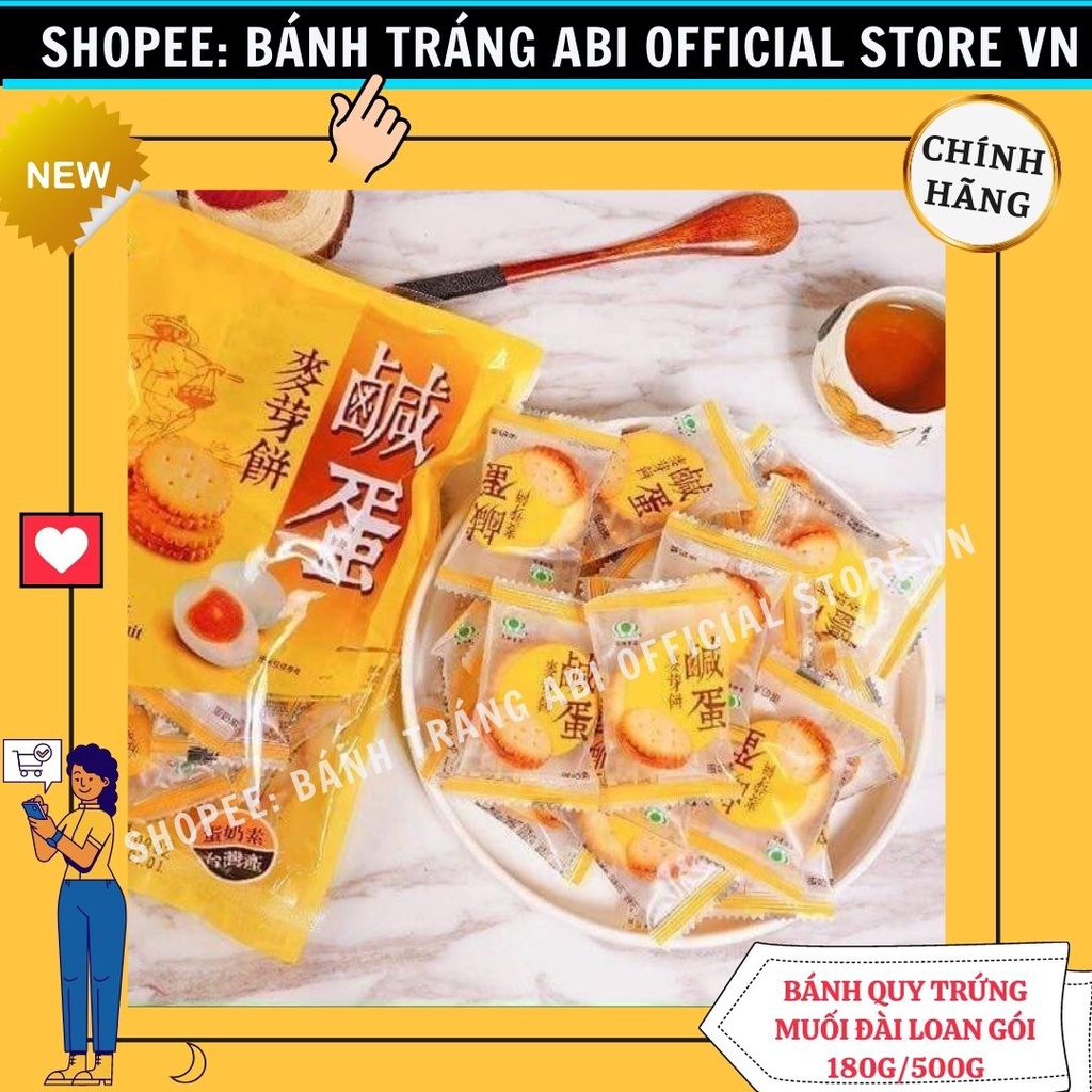 Bánh quy trứng muối hàng chuẩn thật Đài Loan DATE MỚI 2023 Gói 180gr/500gr