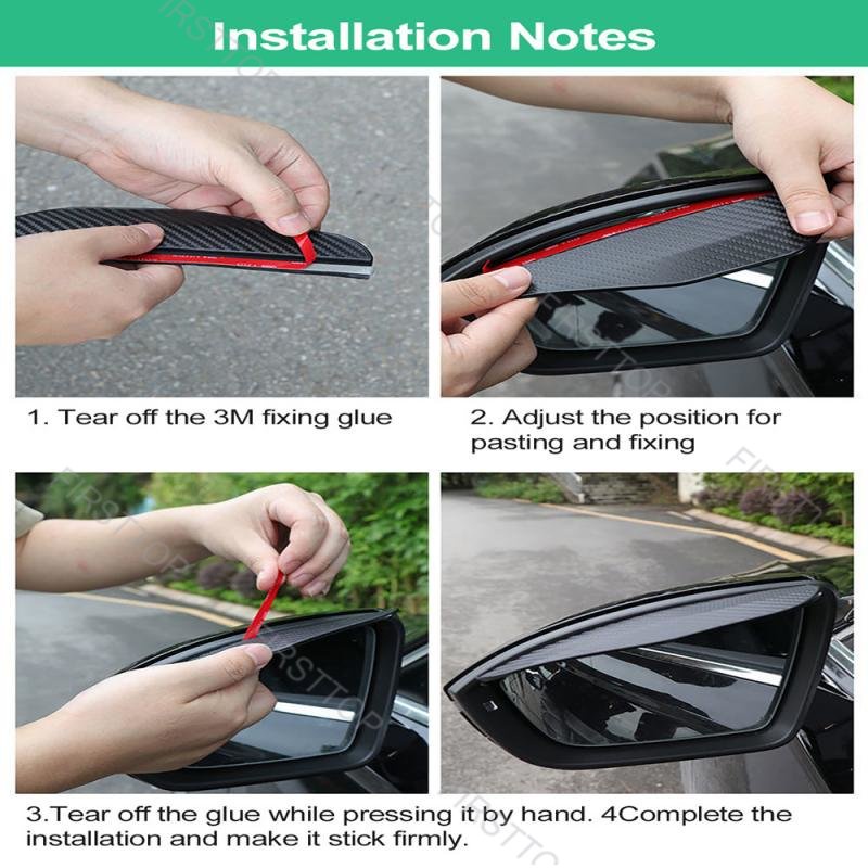 Bộ 2 Miếng Dán Bảo Vệ Gương Chiếu Hậu Bằng Sợi Carbon Cho Xe