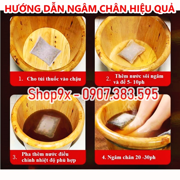 100 Gói Bột Thảo Dược Ngâm Chân Túi Lọc Đông Y - Thải Độc Giảm Đau Nhức - Tê Chân - Giảm Hôi Chân Đủ Vị