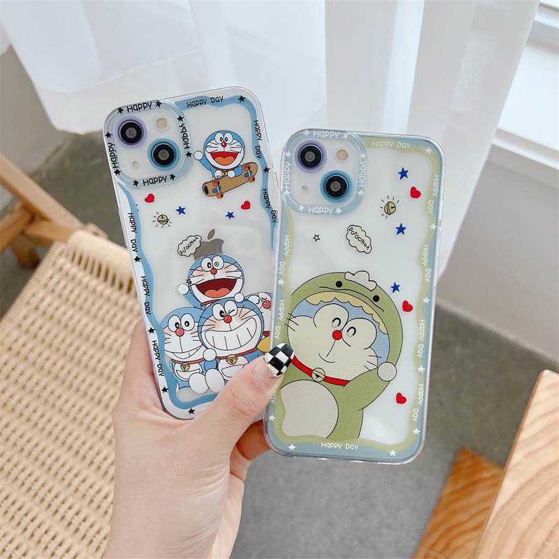 Ốp Điện Thoại Tpu Mềm Siêu Mỏng Chống Sốc In Hình Khủng Long Doraemon Cho iphone 14 13 12 11 Pro XS Max XR 7 8 Plus