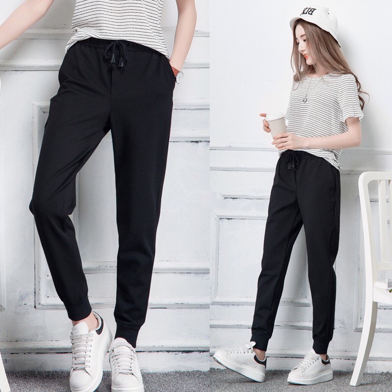 Quần jogger nam Gấu 194 TRƠN NAM - NỮ vải  dày dặn, co giãn - form slimfit