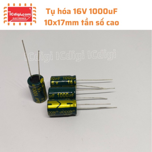 Tụ hóa 16v 1000uF 10x17mm tần số cao