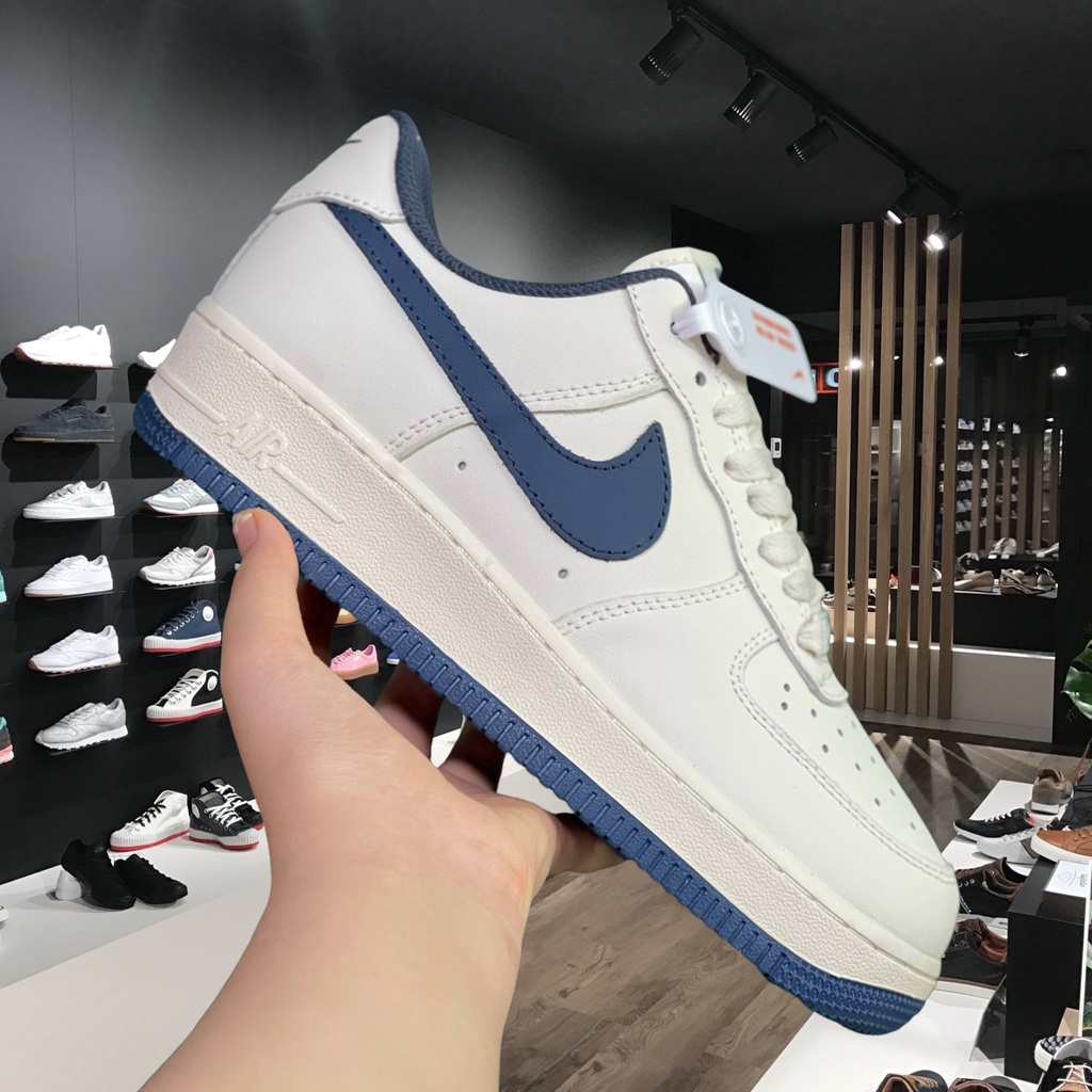 Giày _Nike Air Force 1 Low " White Blue", Giày AF1 viền nany S.Cấp Đế Air Đủ Size Nam Nữ