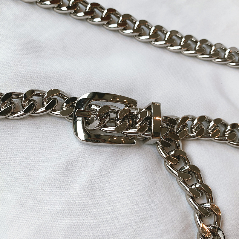 Thắt Lưng Dây Xích Kim Loại Phong Cách Retro Hàn Quốc