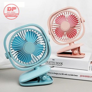 QUẠT MINI KẸP - ĐỂ BÀN SẠC TÍCH ĐIỆN NHỎ GỌN - SIÊU MÁT BJJ-848 - KÈM ĐÈN LED ĐỔI MÀU