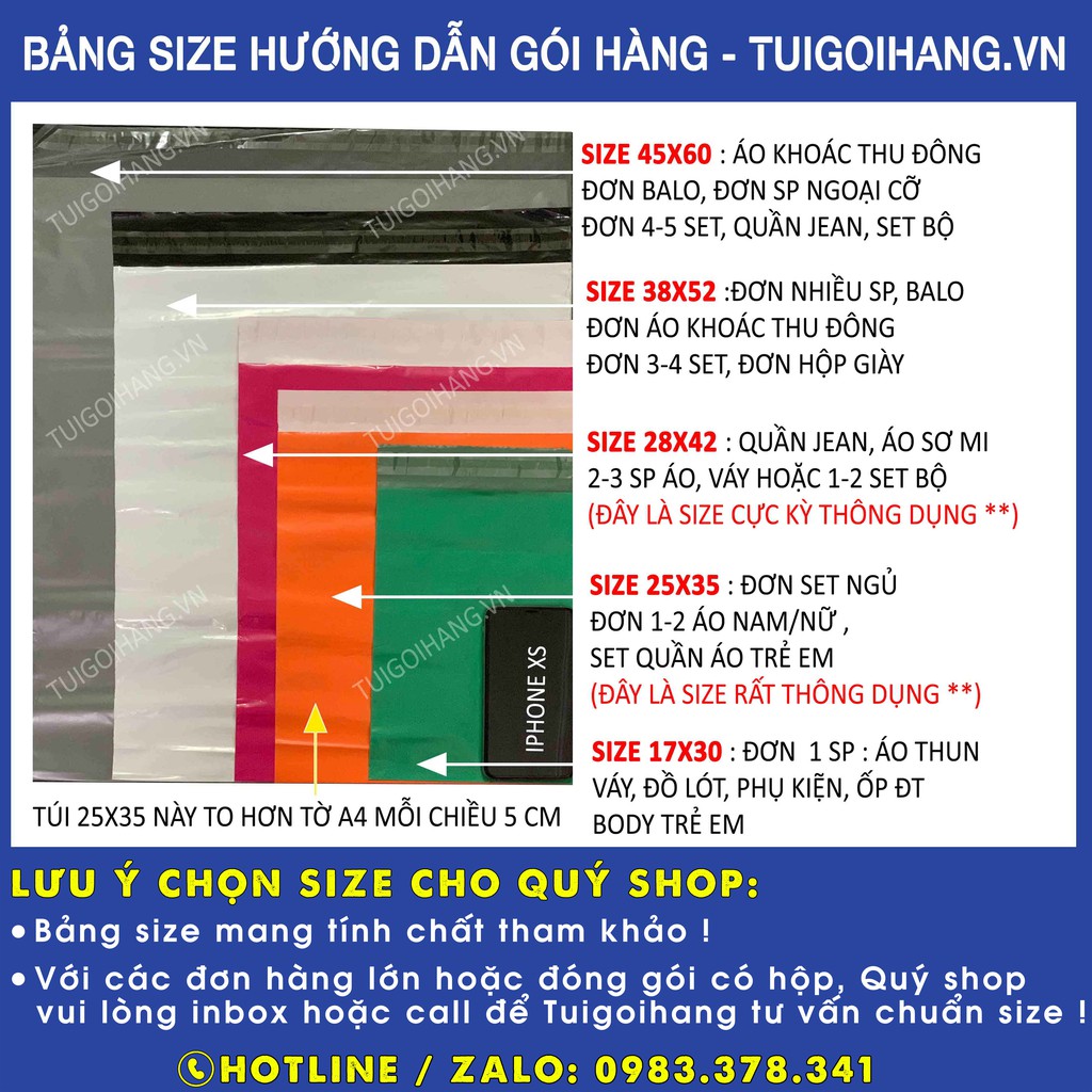 Bịch Gói Hàng Niêm Phong Vật Liệu Mới Tím Gia Cường Size 20x35cm - Tuigoihang.vn