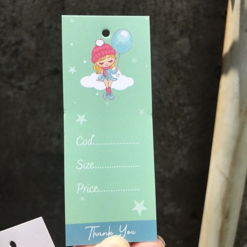 Mác quần áo combo 100 mác + 100 Dây Treo Thẻ Bài - Dây Dù Xâu Tag (Mác) Quần Áo