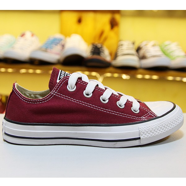 Giày Converse classic thấp cổ vải đỏ đô CTVD05